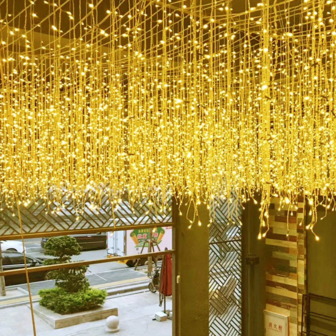 

Binval 4*0.6M 96Led Curtain Fairy String Light 8Modes Waterproof Christmas Lights For Wedding Patio Window Party Outdoor Decor