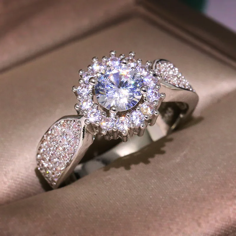 Роскошные Большие обручальные кольца с кубическим цирконием AAA, модные свадебные ювелирные изделия с кристаллами CZ для женщин, модный подарок