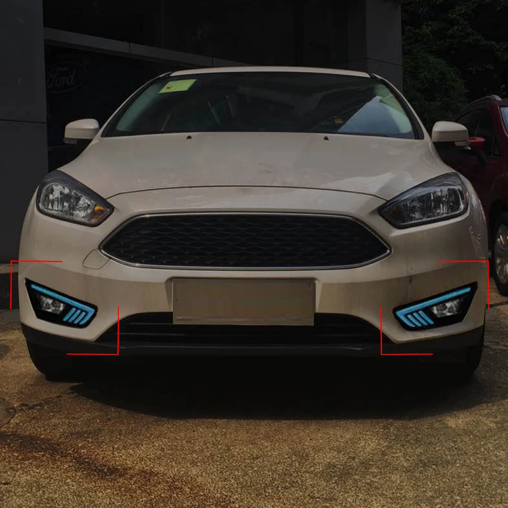 Автомобильный мигающий 2 шт. для Ford Focus 4 2015 2016 2017 2018 DRL Дневной ходовой светильник