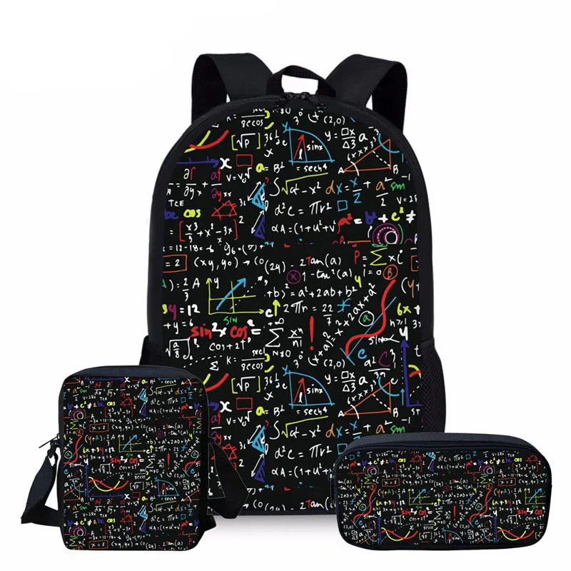 School-Backpack-Set Book-Bags Formula-Printing Kids Bagpack Teenage Girls Student Boys