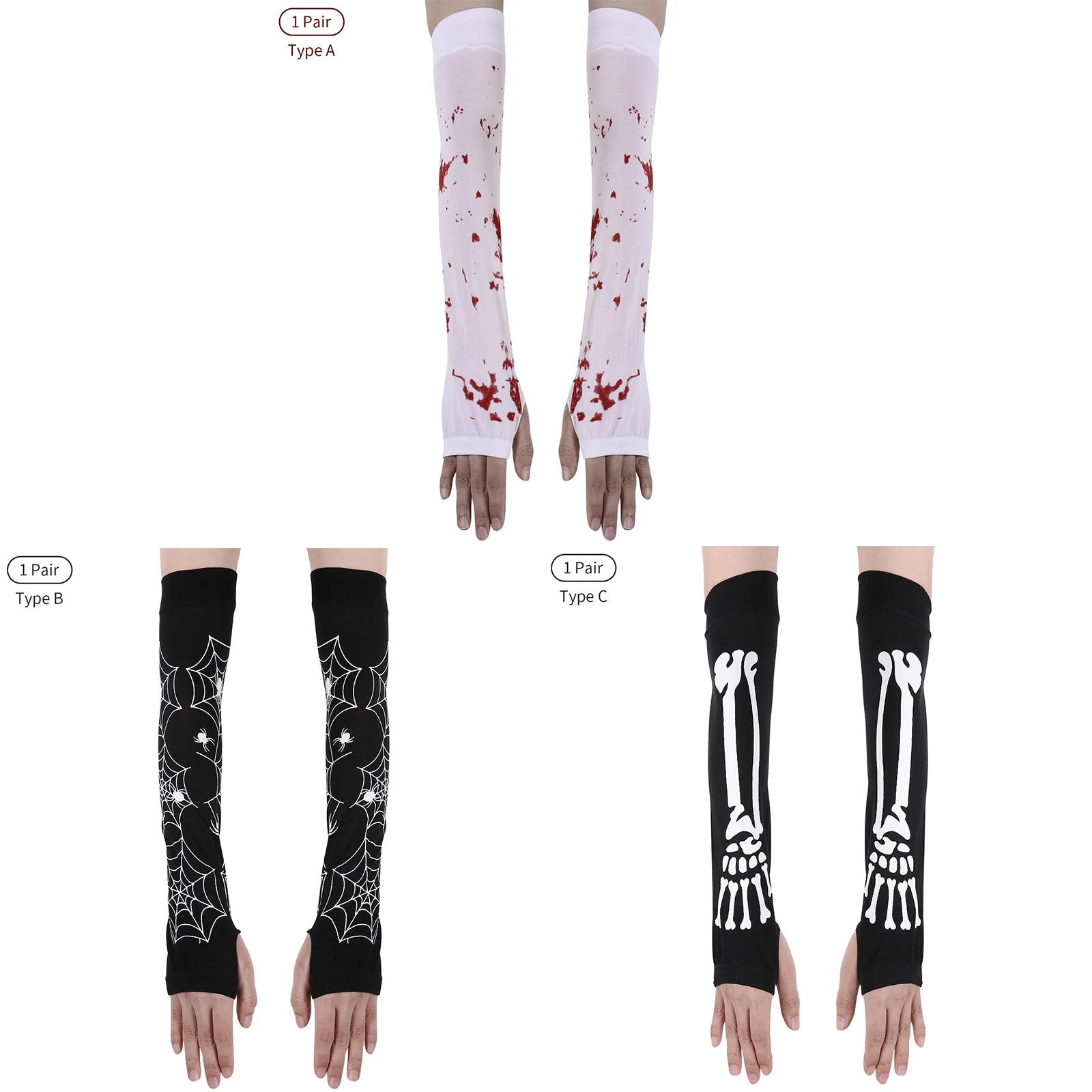 Товары для Хэллоуина зимние перчатки грелка рук Скелет Череп ужас кровотечение