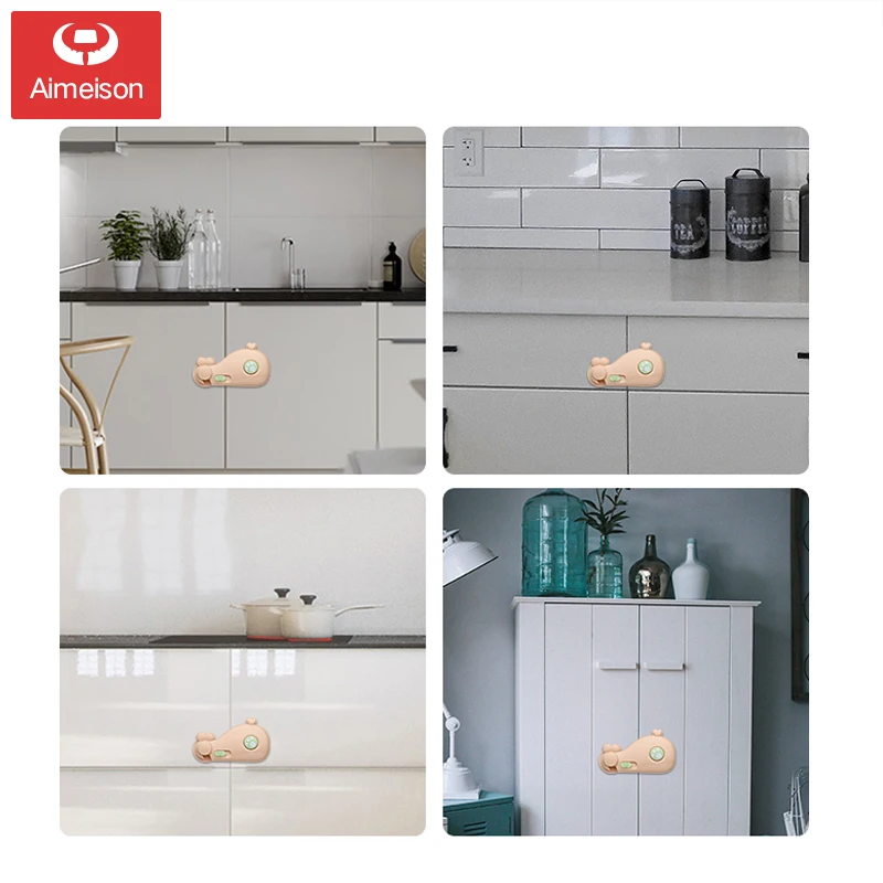 Aimeison Children's Drawer Lock Cabinet Refrigerator Push-pull Anti-open Door Safety Lock Protection Baby Anti-pinch