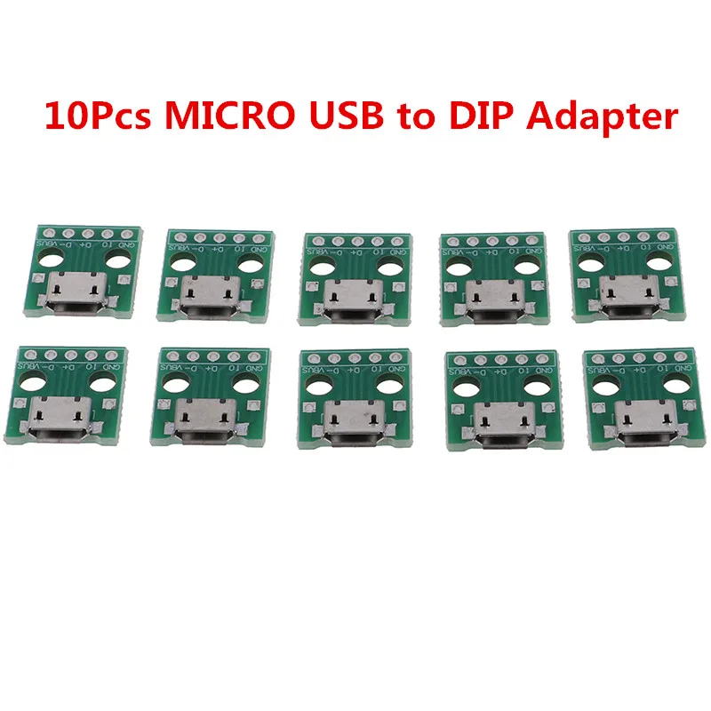 10 шт./лот микро USB адаптер DIP 5-контактный разъем PCB плата преобразователя оптом |