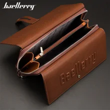 Baellerry 남성용 클러치 지갑, 대형 휴대폰 가방, 독특한 디자인, 턴오버 핸드백, 다기능 카드 홀더 지갑