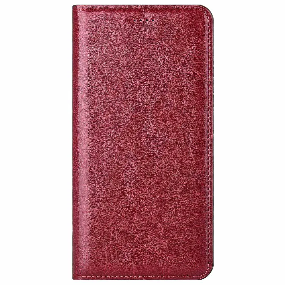 Magnetic Genuine Leather Flip Wallet Phone Case Cover
