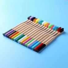10-Pack бамбуковая зубная щетка средняя щетина биоразлагаемая безпластичная зубная щетка es цилиндрическая низкоуглеродистая эко кисточка с бамбуковой ручкой