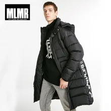 MLMR зимняя мужская стеганая куртка с капюшоном с воротником из утиного пуха длинная утолщенная куртка | 218412542