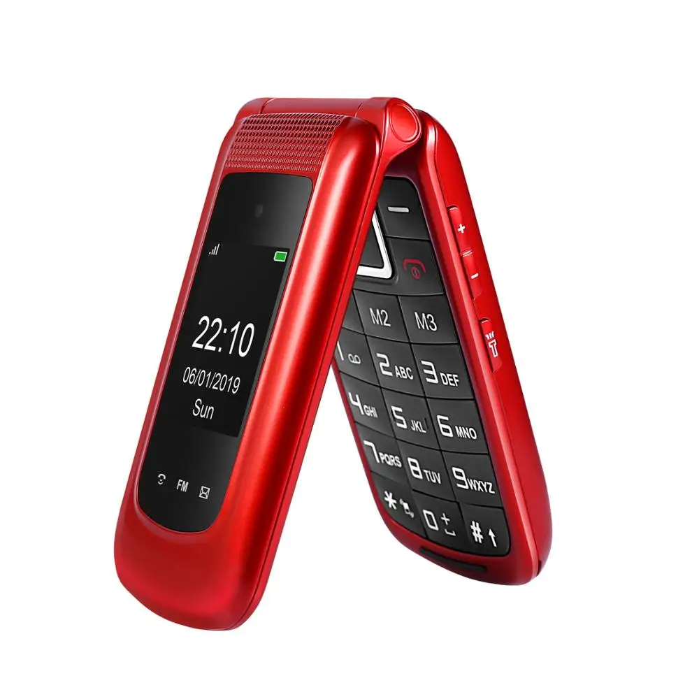 

Ushining Uleway 3G Mobile Flip Phone for old senior Dual Screen Dual SIM Unlocked Senior Phones Big Button with SOS Phone