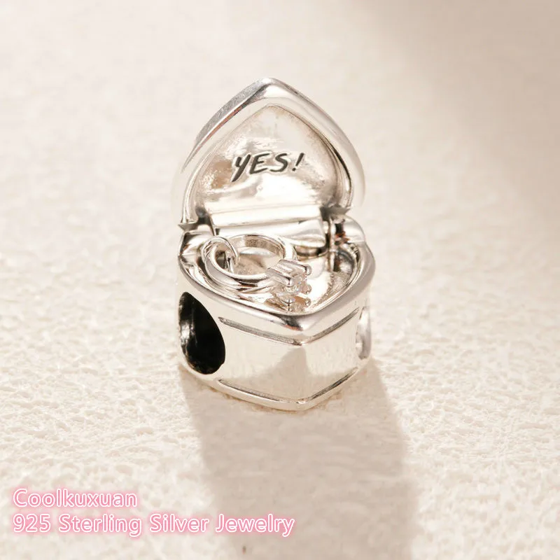 Стерлингового серебра 925 пробы логотип бренда да! Бусины-брелоки в форме сердца, подходят к оригиналу Pandora, ювелирные изделия для создания браслетов