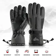 Унисекс лыжные перчатки зимние для велоспорта четырехслойные водонепроницаемые карманные с сенсорным экраном противоскользящие бархатные теплые перчатки