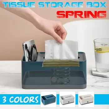 

3 Colors Spring Tissue Box Multifunctional Wet & Dry Paper Napkin Dispensers Storage Holder Household Plastic Dust-proof