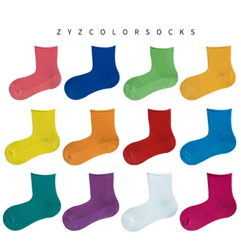 

Baby Girls Socks Spring Summer Cotton Socks Kids Short Sock for Children Boys Pure Color Breathable1-12Y