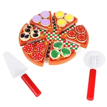 Jouets en bois pour enfants, jeu de Simulation, Pizza, nourriture, vaisselle de cuisine, jouet de Simulation, fruits et légumes avec Simulation
