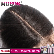 Мобок 2*6 Staright закрытие шнурка бразильские человеческие волосы натуральный цвет remy волосы коричневый закрытие шнурка цена