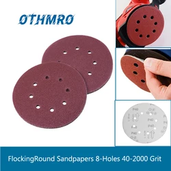 Utoolmart – disques abrasifs durables, papier de verre rond, 8 trous, grain 40 180, crochet et boucle, 2000mm, 7 pouces, 10 pièces 