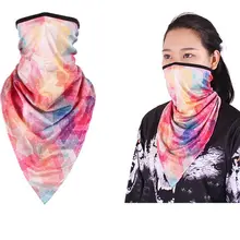 Унисекс гетры для шеи лица треугольный Шарф Солнцезащитный ледяной Шелковый Бандана Маска Радуга граффити Пылезащитная мотоциклетная Балаклава