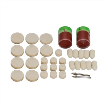 

34Pcs/Set Soft Felt Dremel Accessories Polishing Pad Soft Felt Buffing Burr Polishing Wheels Brushes Kits For Metal Rotary Tools