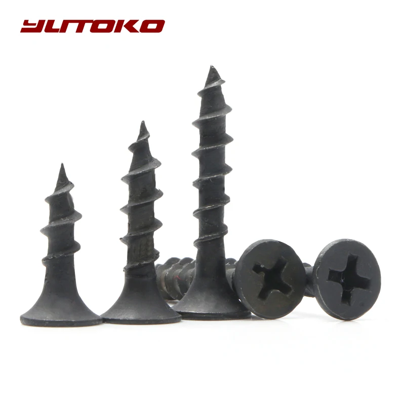

YUTOKO M4 Black Steel Mini Micro Small Phillips Flat Countersunk Head Cross Round Pan Head Self-tapping Wood Screw