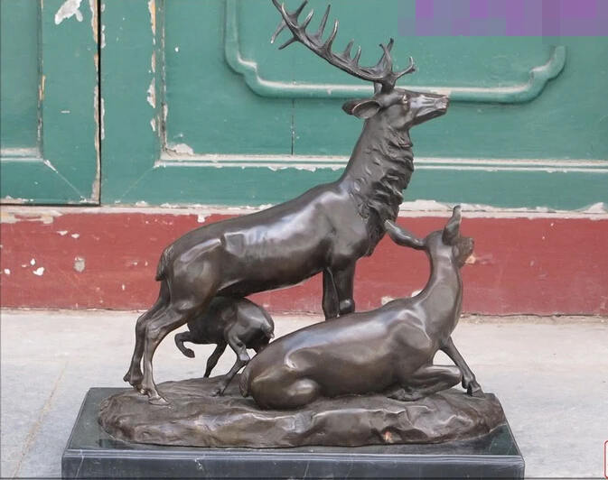 003828 1" Западная бронзовая художественная статуя pronghorn buck делает забавные вещи олень животное