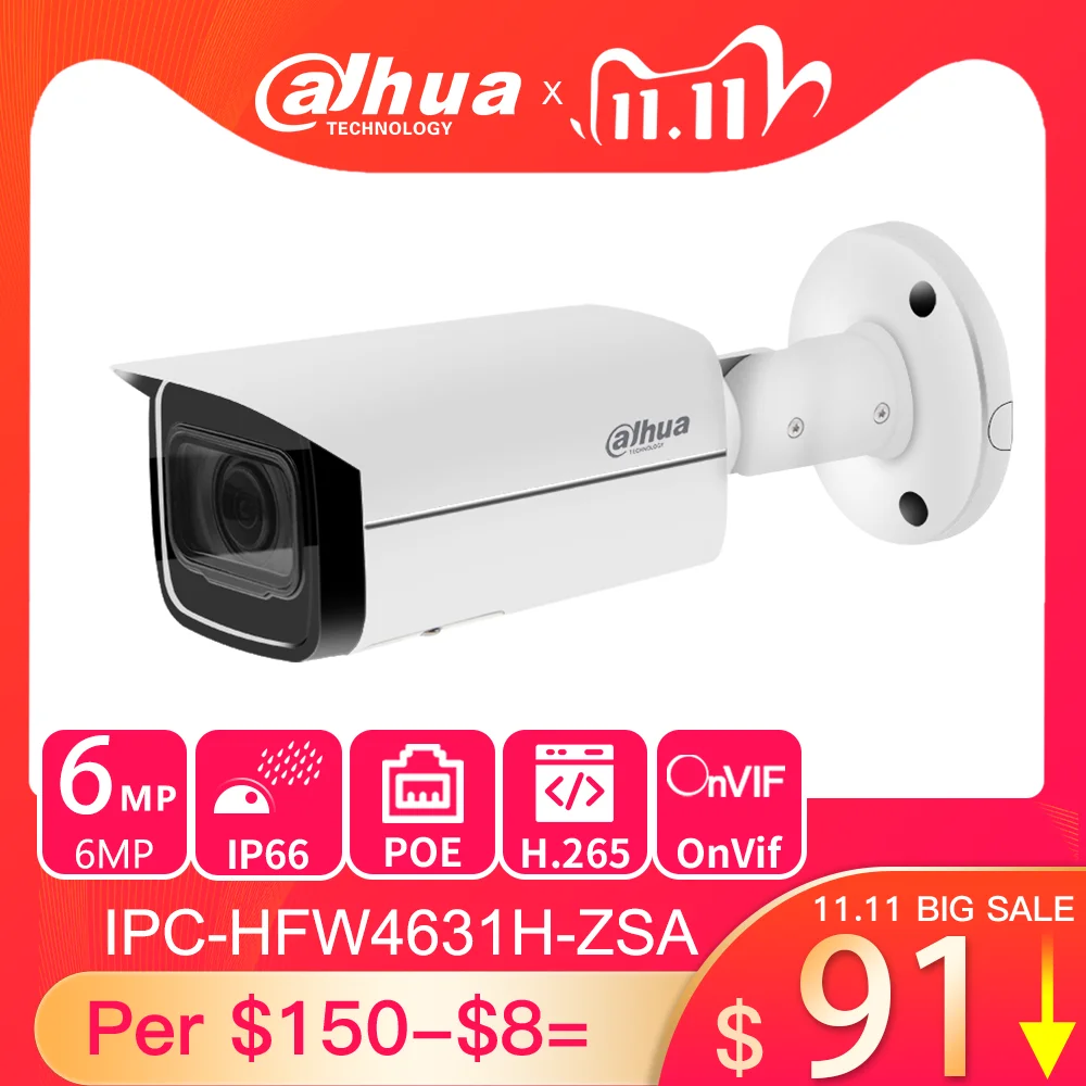 Dahua IPC HFW4631H ZSA 6MP IP камера Встроенный микрофон слот карты Micro SD 2 7 13 5 мм 5X Zoom VF Lens PoE