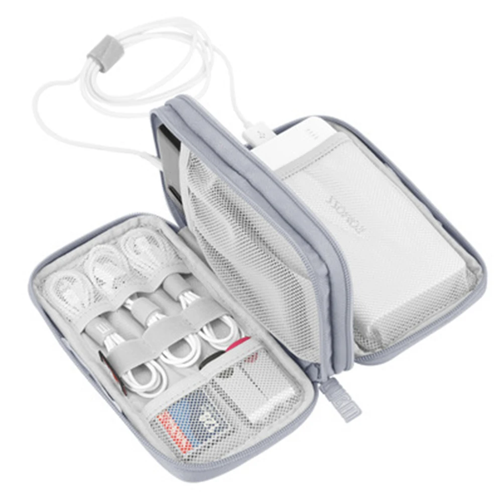 Дорожный органайзер для электроники двухслойная сумка переноски внешнего