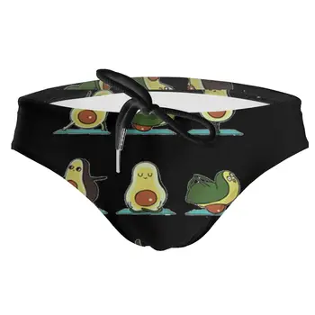 

Cartoon Avocado Men's Drawstring Sport Swimsuit