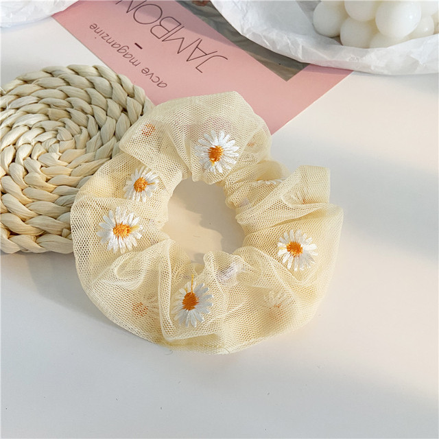 Silk Rainbow Scrunchies For Women Girls Gum Hair Tie 1PCS Hair Rope Rubber Bands Ponytail Hold Hair Accessories