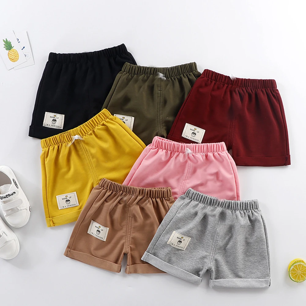 Summer Kids Shorts Trousers For Girls Boys Cotton Beach Loose Casual