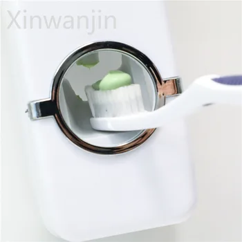 

Bathroom Accessories Set Toothbrush Holder Automatic Toothpaste Dispenser Holder Toothbrush Wall Mount Rack Bathroom Tools Set