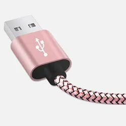 Rose red USB кабель 2A быстрое зарядное устройство Плетеный 3M usb-кабели данных для IPhone6s 7 8 Plus iPhone Xs Max Ipad Mini 1 2 3 4 зарядное устройство - Цвет: Rose red