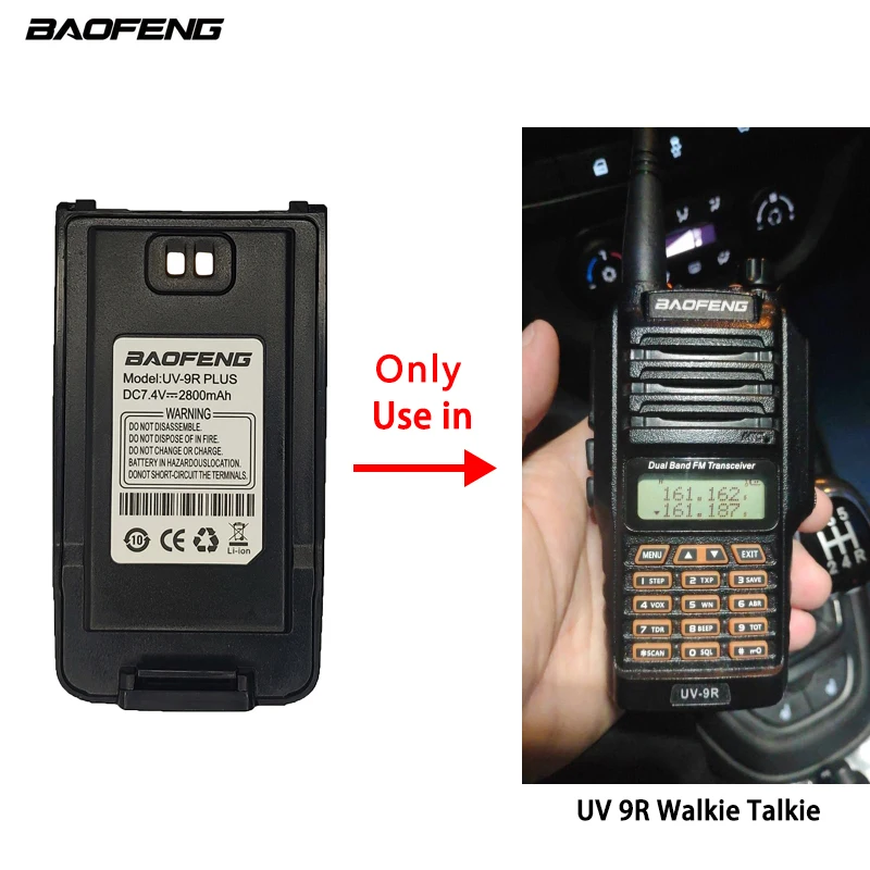 BAOFENG UV-9R Battery 2800mAh Li-ion Battery For UV9R Walkie Talkie Orange Keyboard Type Pufong Radio Part Original Accessories walki talki