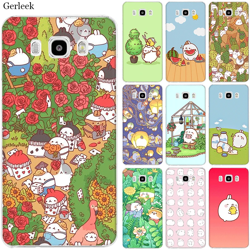 

Phone Case For Samsung Galaxy A20 A30 A40 A50 A60 A70 A10 A3 A5 A6 A7 A8 A9 Plus Hard Cover Molang Rabbit Shell Cheap