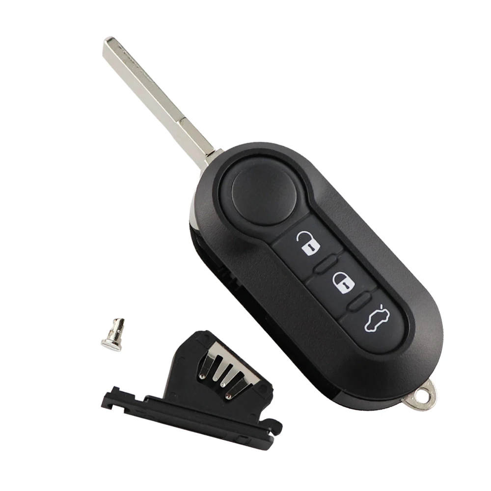 Car key shell Remote Car Key Shell Replacement For Fiat 500 Panda Punto Bravo Ducato Stilo 3 Button Flip Folding SIP22 Blade