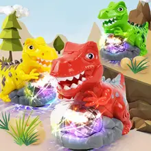

Electric Musical Luminous Cartoon Dinosaur Laying Eggs Model Children Gift Toy
