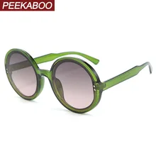 Peekaboo Зеленые Круглые Солнцезащитные очки женские черные леопардовые уф400 ретро очки большие солнцезащитные очки для женщин Лето