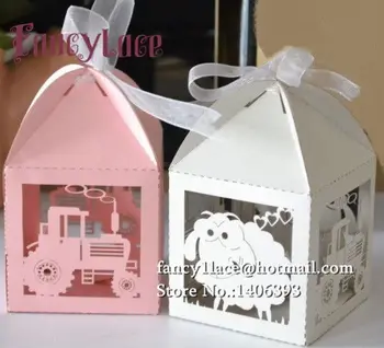 

50pcs/lot diy Laser Cut Shaun the Sheep Candy Boxes Chocolate Box Wedding Gift Box Baby Shower Party Decoration Free Shipping