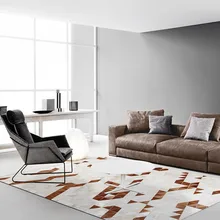 Скандинавском стиле класса люкс из воловьей кожи ковер пэтчворк из натуральной коровьей кожи ковер для гостиной украшения ковер для деревенского дома по выгодной цене