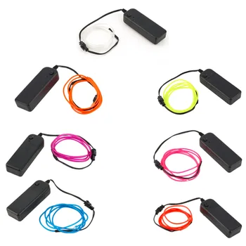

Colorful 1M EL Wire Tube Rope Battery Powered Flexible Neon Cold Light Car Party Wedding Decor With Controller