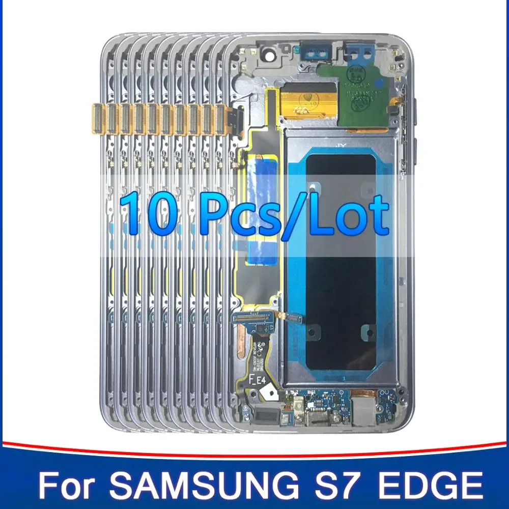 Оригинальный сенсорный ЖК-дисплей для Samsung Galaxy S7 Edge S7Edge G935 G935F 10 шт. цифровой