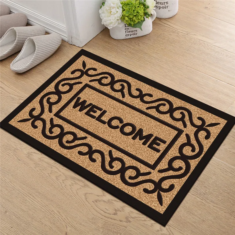 Letter Decor Q0U7 Welcome Home Entrance Floor Rug Non-slip Doormat Carpet Mats 