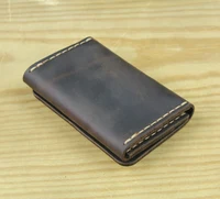 Handmade Genuine Leather Card Wallet  Leather Card Holder Men small Purse Credit ID card Holder Women Business Card case MC-412 - Image 4