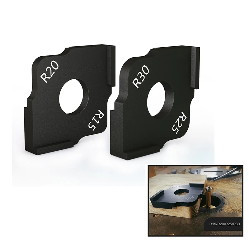 

Woodworking Corner Radius Quick-jig Aluminium Alloy R15/R20/R25/R30 Radius Chamfer Profile Template Kits Router Table Corner Jig