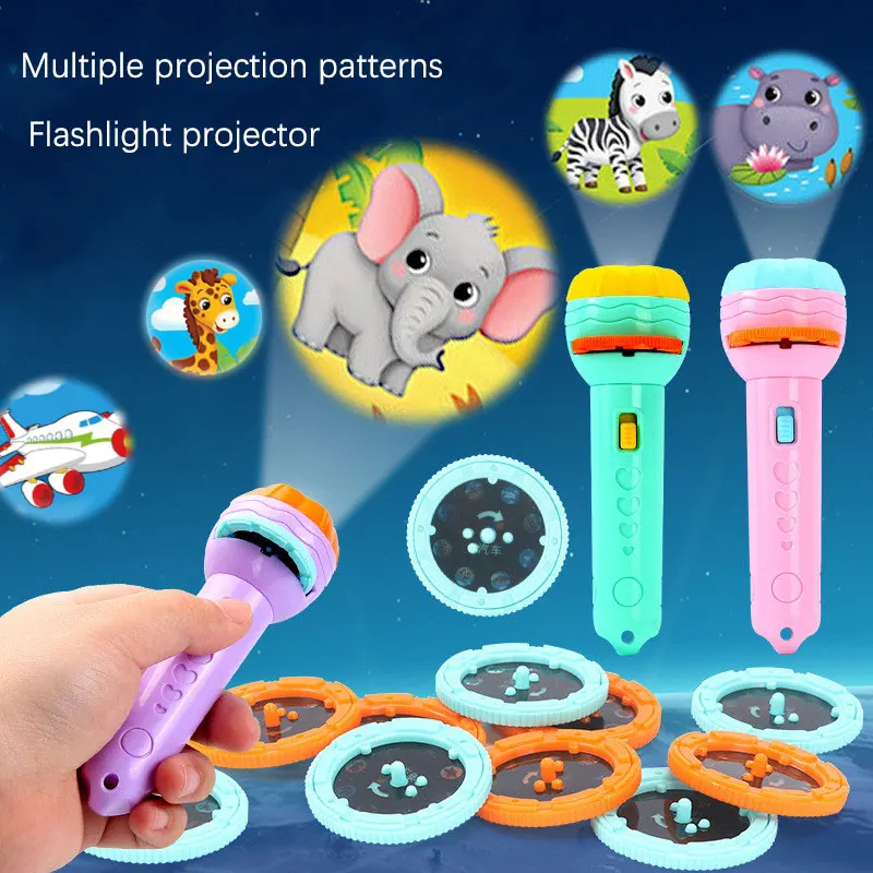 lossomly Linternas Proyector para niños Story Proyector para Linterna Baby Flashlight Toys con 12 Cuentos 96 imágenes Juguetes Educativo Infantiles constructive Nearby 