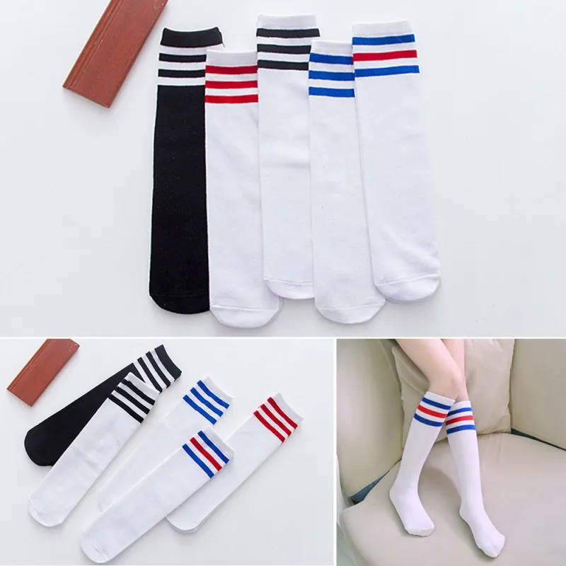 Teenage Girls Cotton Simple Fashion Striped Tube children\'s Socks Cartoon Cute For 1-12 Years Old Baby Girl AHPU