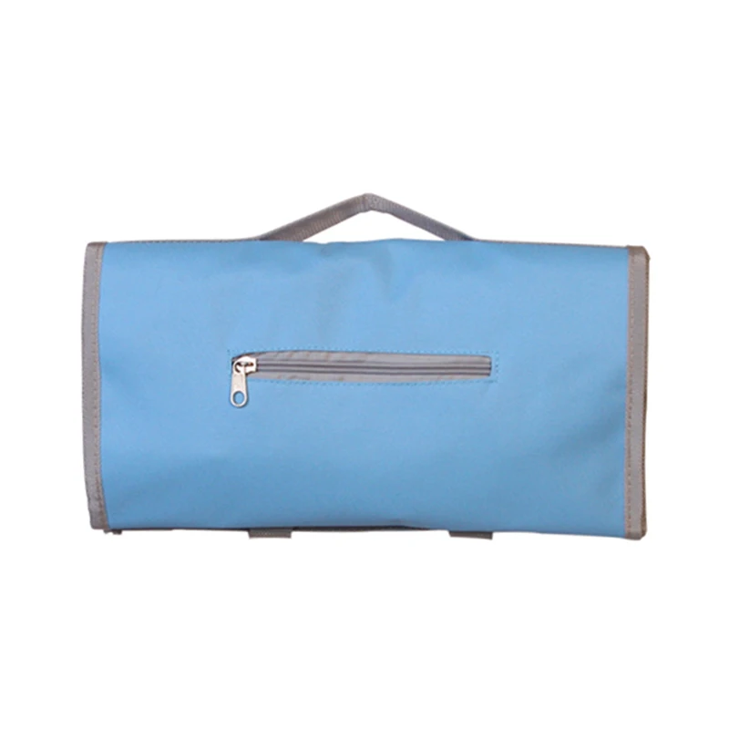 Light blue Складная корзина для покупок, органайзер для еды, сумка на колесиках, сумки для покупок овощей, маленькая сумка для покупок - Цвет: Light blue
