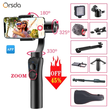 Orsda 3 Axis Handheld Stabilizer Gimbal Smartphone Phone Manual Zoom Face Tracking For iPhone11 Pro Plus S9 S8 Gopro Camera zhiyun smooth 4 3 axis handheld gimbal stabilizer for smartphone iphone xs x 8p 8 7 6s se samsung s9 s8 s7 with charging cable