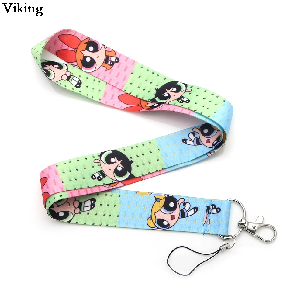 The Powerpuff Girls Cartoon Lanyard For keys Phone Holder Cute Phone Neck Straps With Keyring Cool ID Badge Holders G0294