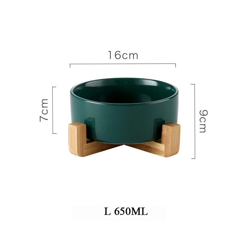L Green with frame 400/650 мл большая креативная Салатница десертная тарелка для дома в скандинавском стиле с деревянной ногой индивидуальность зеленая синяя керамическая тарелка - Цвет: L Green with frame