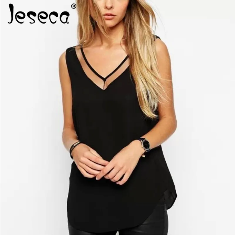 

Jeseca New Women Clothing Chiffon Blouse Mesh Crochet Female Fashion Shirt Ladies Blusas Tops Shirt White Blouses Loose Fit Tops
