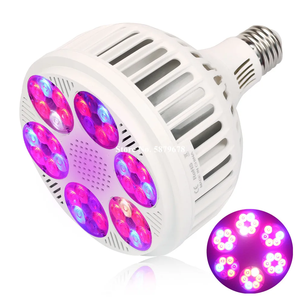 

E27 120W LED Grow Light Full Spectrum 36LEDs Plant Lamp for Indoor Greenhouse Tent Hydroponics Plants Seedling Flowering Growing